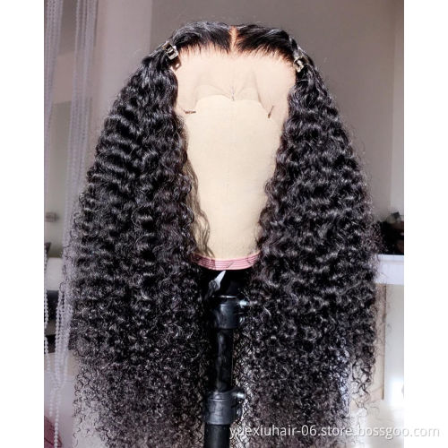 HD Lace wigs Frontal Human Hair Wigs for Black Women wholesale Remy Brazilian Curly Lace Front Wig Pre-Plucked With Baby Hair